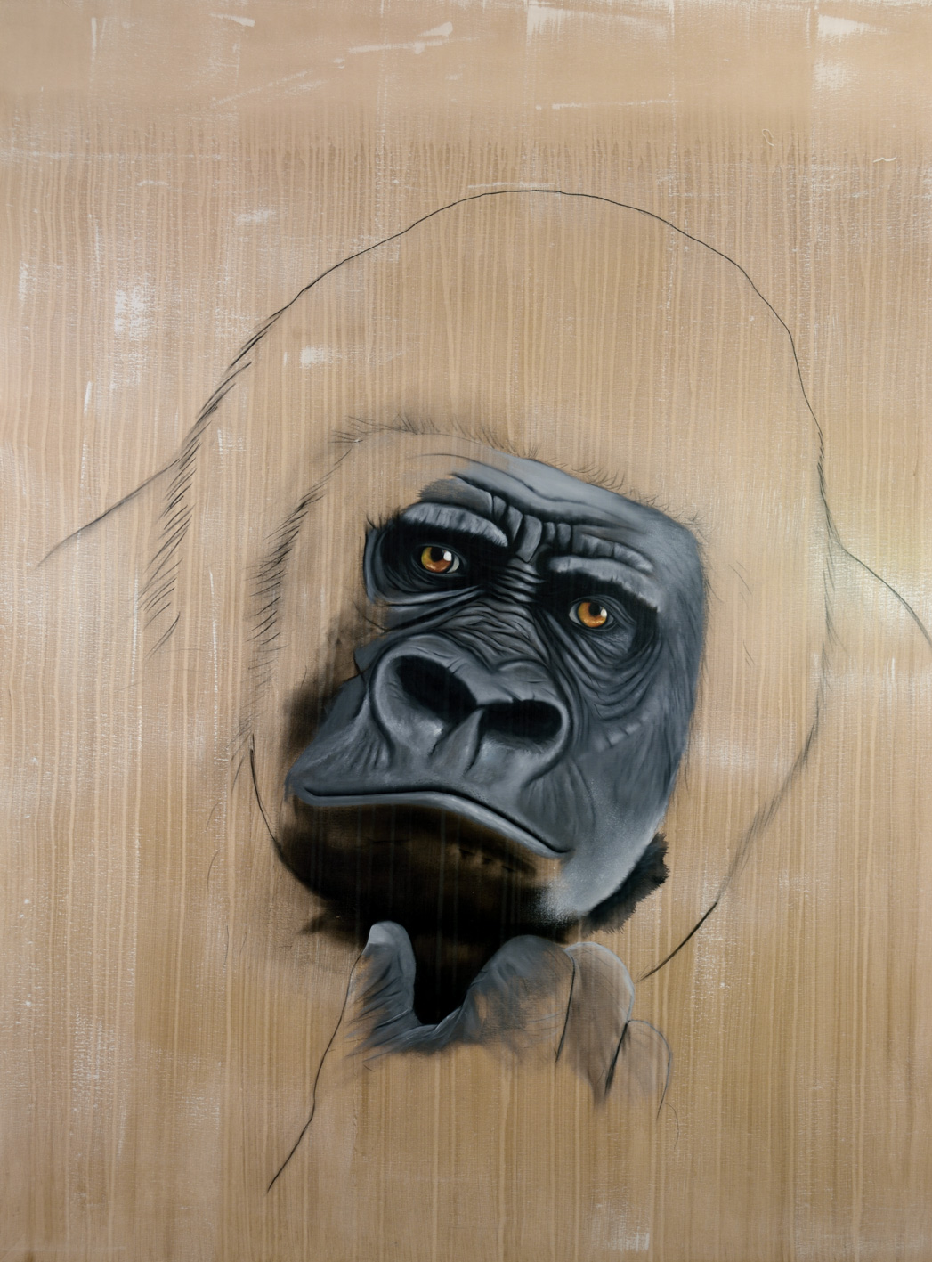 GORILLA-GORILLA gorilla-delete-threatened-endangered-extinction Thierry Bisch Contemporary painter animals painting art decoration nature biodiversity conservation