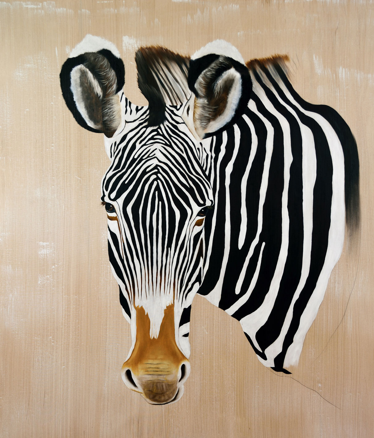 EQUUS-GREVYI  Thierry Bisch artiste peintre contemporain animaux tableau art décoration biodiversité conservation 