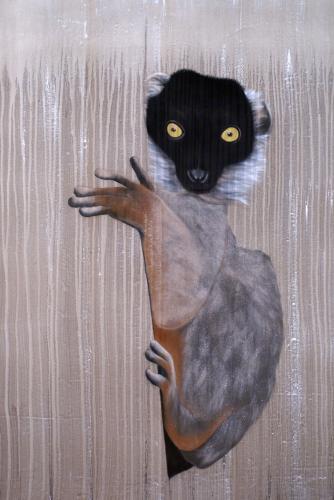  lemur 動物画 Thierry Bisch Contemporary painter animals painting art decoration nature biodiversity conservation