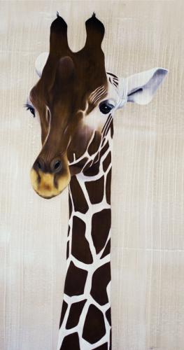  キリン giraffe 動物画 Thierry Bisch Contemporary painter animals painting art decoration nature biodiversity conservation