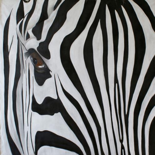 Zebre   Peinture animalière, art animalier, peintre tableau animal, cheval, ours, élephant, chien sur toile et décoration par Thierry Bisch 
