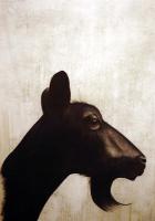Chevre ヤギ、黒ヤギ-goat-black 動物画 Thierry Bisch Contemporary painter animals painting art  nature biodiversity conservation