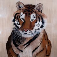 ROYAL TIGER 虎 動物画 Thierry Bisch Contemporary painter animals painting art  nature biodiversity conservation