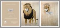 Invitation Monaco 2016 asiatic-lion-indian-persian-panthera-leo-persica-threatened-endangered-extinction 動物画 Thierry Bisch Contemporary painter animals painting art  nature biodiversity conservation