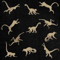 Golden Monkeys on Black 猿、猿-Capuchin-修道士-キューブ、-capuchin-猿、-Capuchin-修道士-修道士 動物画 Thierry Bisch Contemporary painter animals painting art  nature biodiversity conservation