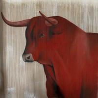 Red-bull-02 雄牛 動物画 Thierry Bisch Contemporary painter animals painting art  nature biodiversity conservation