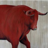 Red-bull-08 雄牛 動物画 Thierry Bisch Contemporary painter animals painting art  nature biodiversity conservation