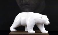 Ours Neige ceramic-enameled-bicuit-bear 動物画 Thierry Bisch Contemporary painter animals painting art  nature biodiversity conservation