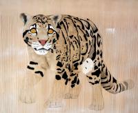 CLOUDED LEOPARD clouded-leopard-neofelis-nebulosa-delete-threatened-endangered-extinction 動物画 Thierry Bisch Contemporary painter animals painting art  nature biodiversity conservation