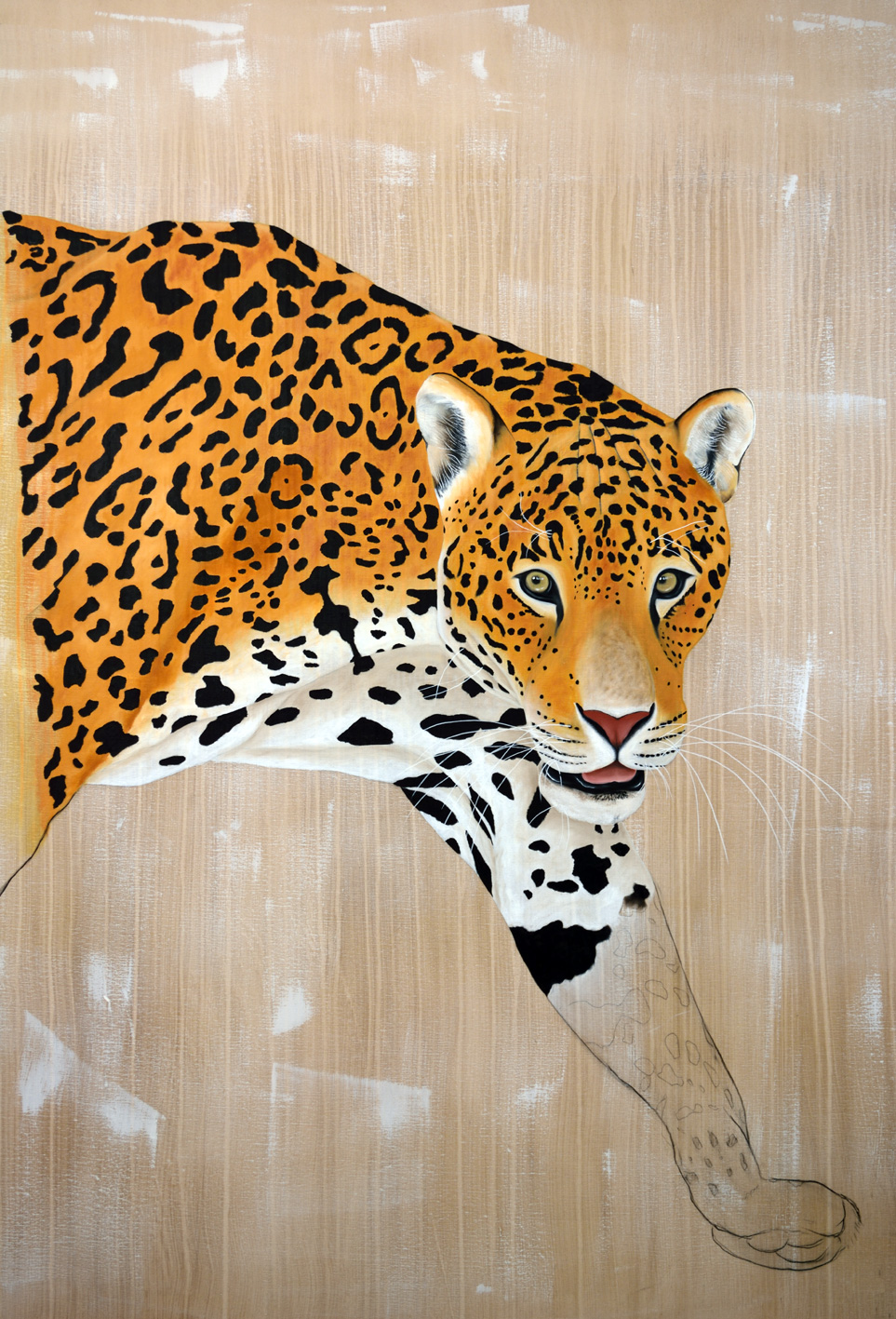 PANTHERA-ONCA-jaguar-panthera-onca-delete-threatened-endangered-extinction-Thierry  Bisch 動物画 Editions