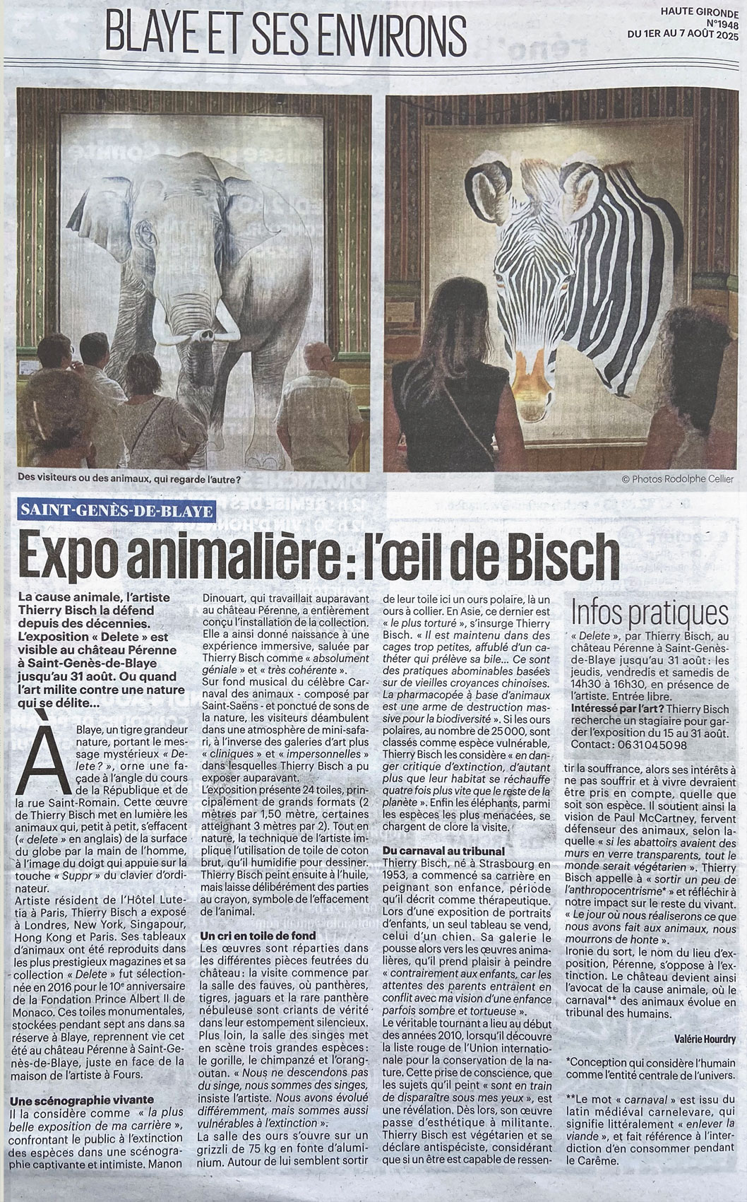 HAUTE-GIRONDE animal-painting 動物画 Thierry Bisch Contemporary painter animals painting art  nature biodiversity conservation Monaco Prince-Albert Prince-Albert-of-Monaco