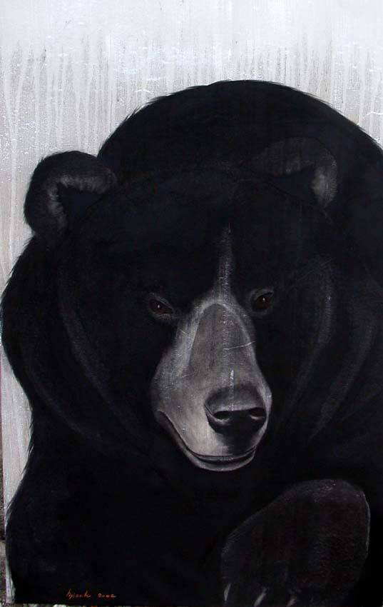 Kodiak Bear Thierry Bisch Contemporary painter animals painting art  nature biodiversity conservation 