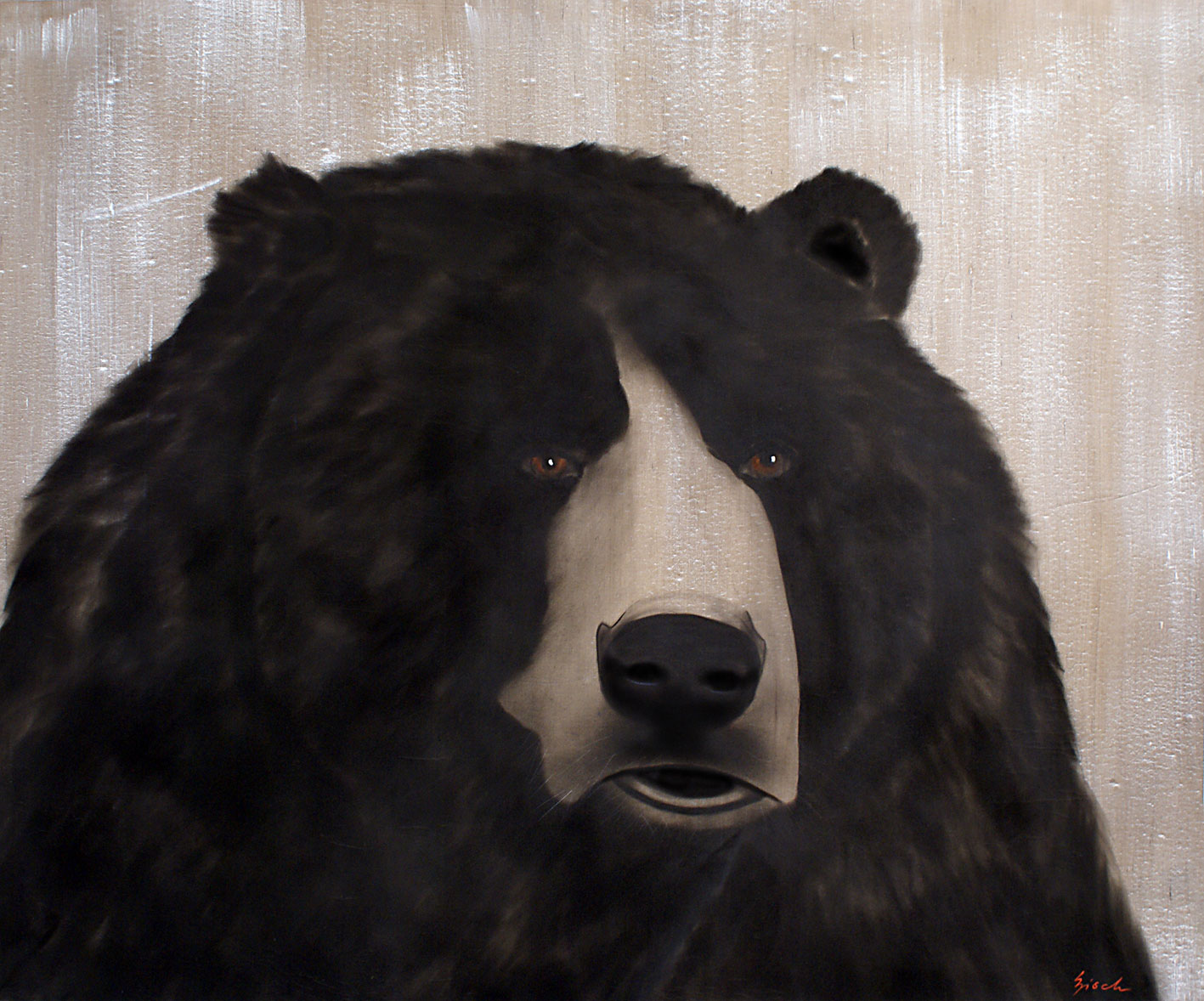 GRIZZLY-BEAR- grizzly-brown-bear- Thierry Bisch Contemporary painter animals painting art  nature biodiversity conservation 