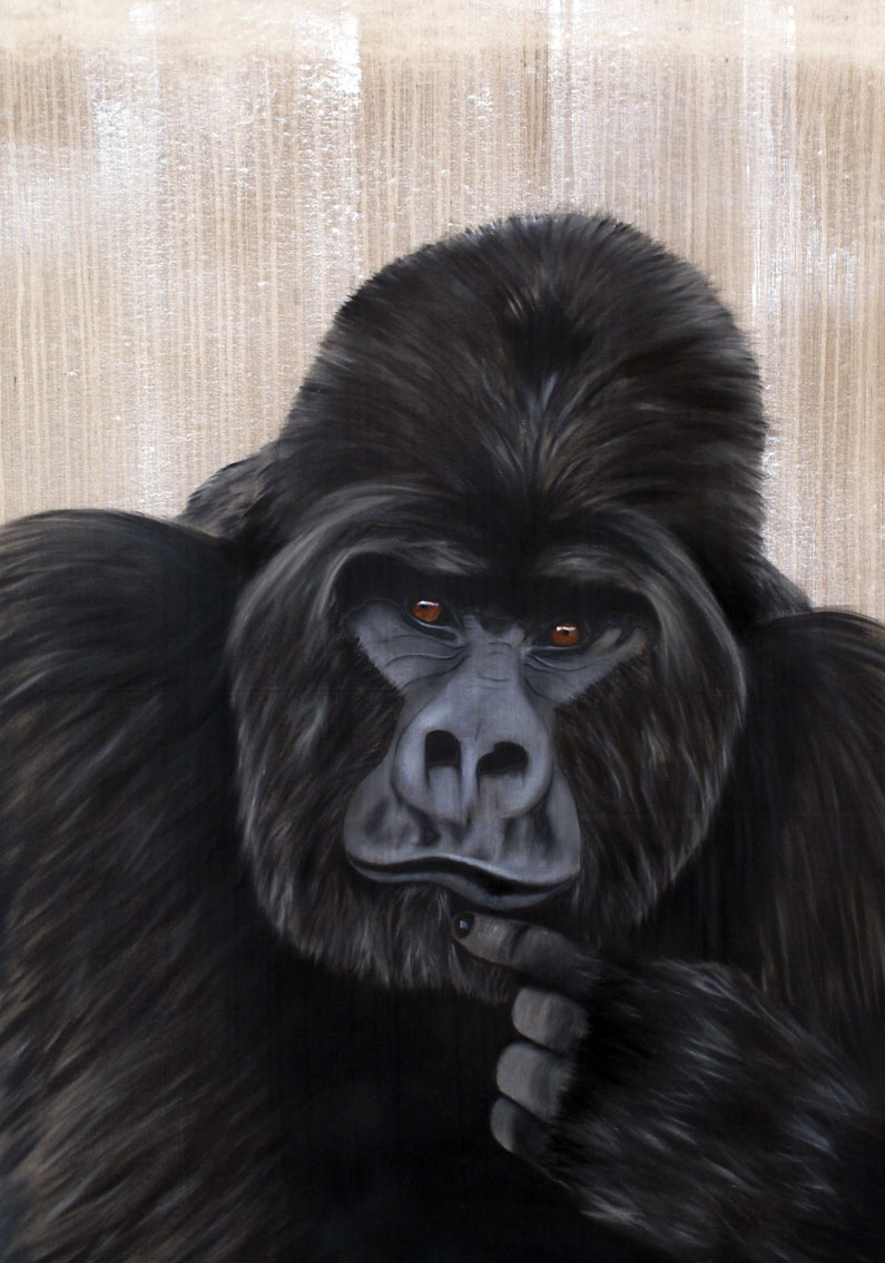 MOLKOH gorilla-ape-monkey Thierry Bisch Contemporary painter animals painting art  nature biodiversity conservation Monaco Prince-Albert Prince-Albert-of-Monaco 