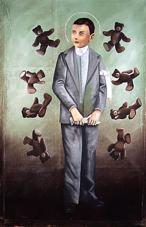 Les ours portrait-child-communion-first-communion-religious-rituals Thierry Bisch Contemporary painter animals painting art  nature biodiversity conservation Monaco Prince-Albert Prince-Albert-of-Monaco 