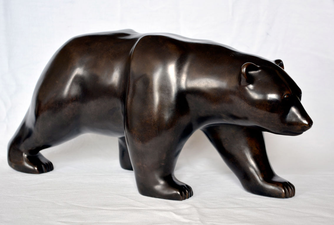 THE WALKING BEAR-2 animal-painting Thierry Bisch Contemporary painter animals painting art  nature biodiversity conservation Monaco Prince-Albert Prince-Albert-of-Monaco 