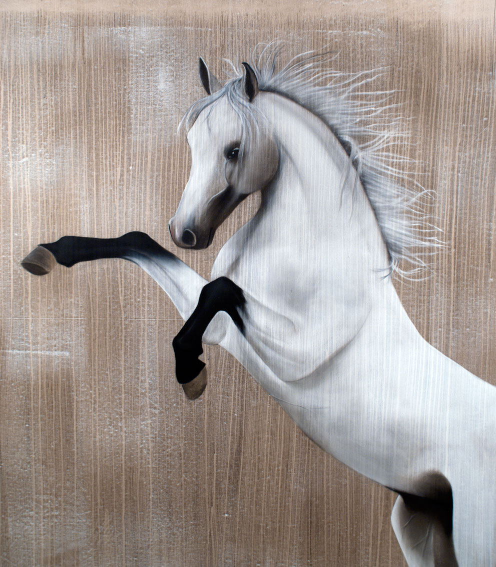 FARASH arabian-thoroughbred-horse Thierry Bisch Contemporary painter animals painting art  nature biodiversity conservation 