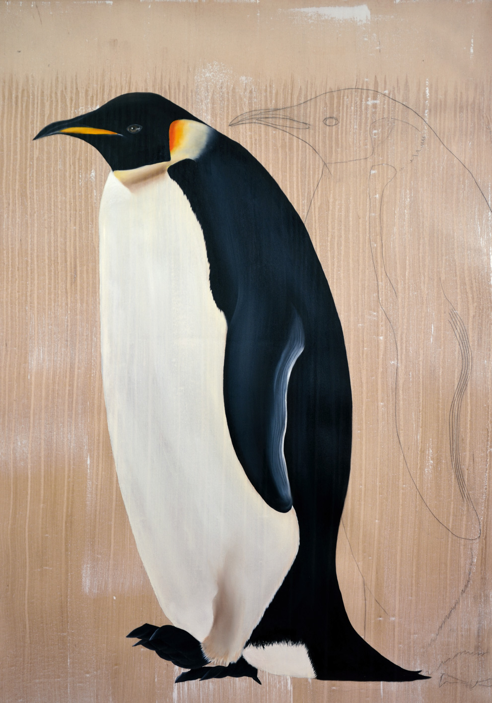 MANCHOT-EMPEREUR penguin-emperor-deco-decoration-large-size-printed-canvas-luxury-high-quality Thierry Bisch Contemporary painter animals painting art  nature biodiversity conservation 