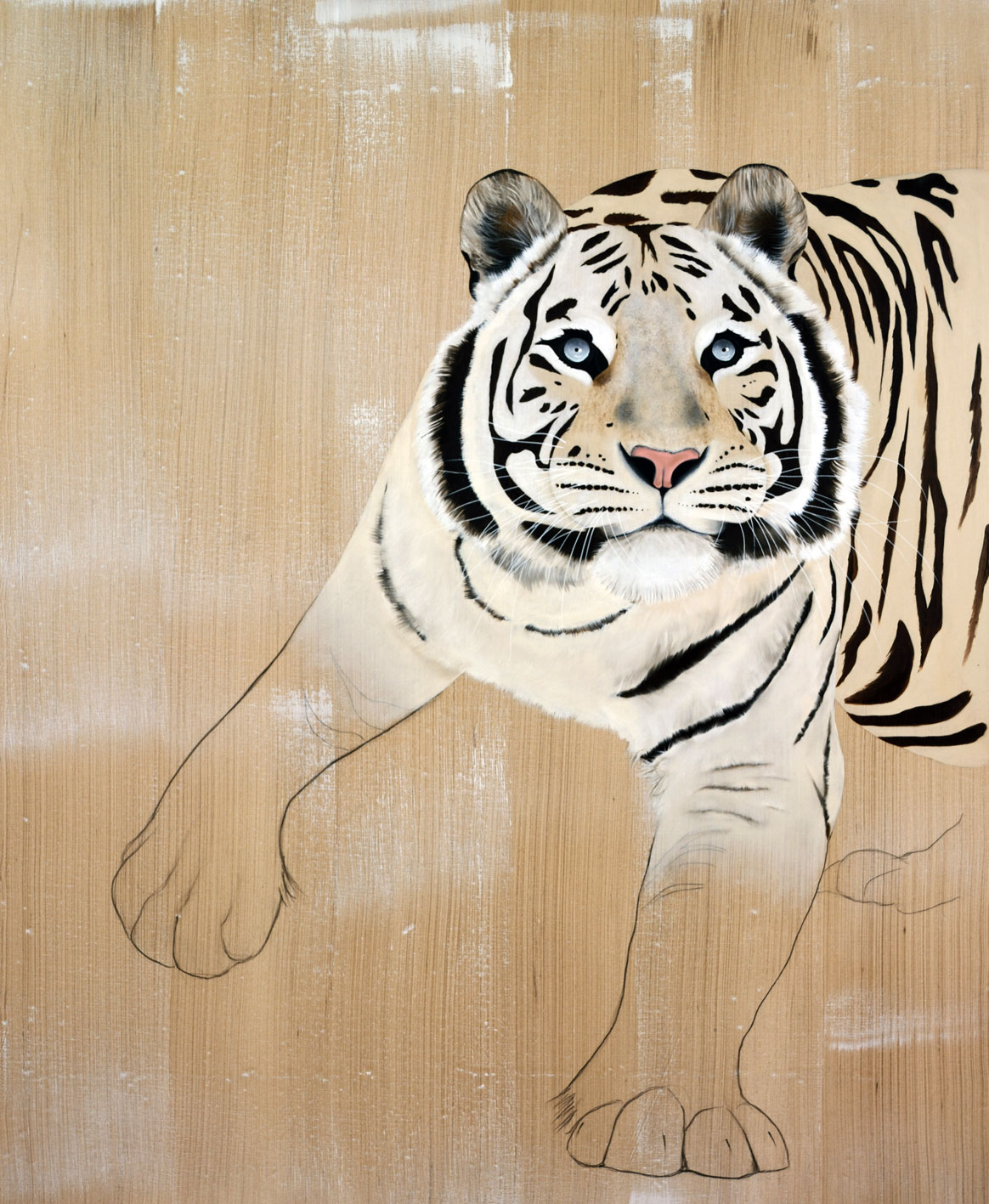 PANTHERA-TIGRIS animal-painting Thierry Bisch Contemporary painter animals painting art  nature biodiversity conservation 