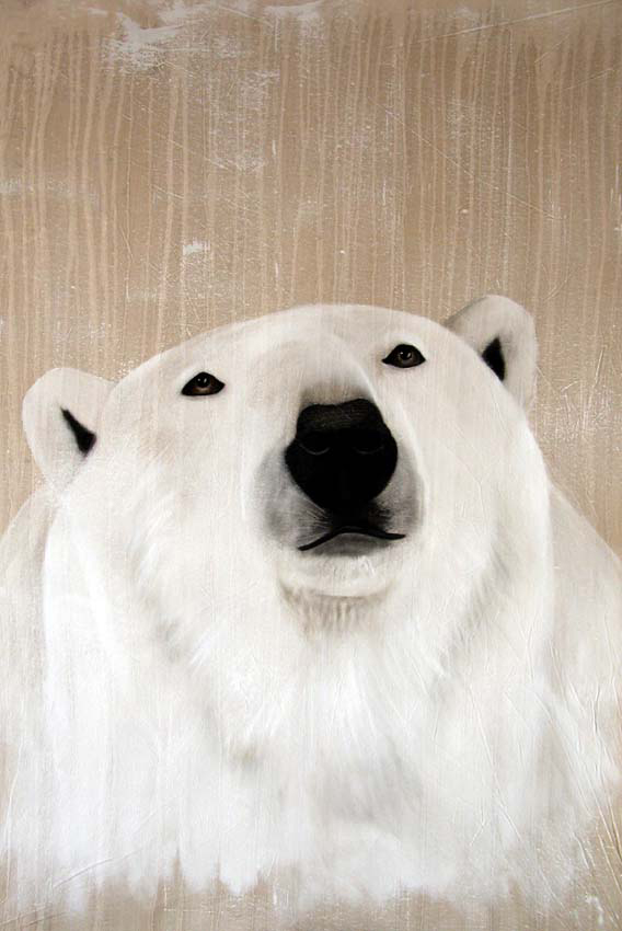 POLAR BEAR - 4 ours-polaire-blanc Thierry Bisch artiste peintre contemporain animaux tableau art décoration biodiversité conservation 