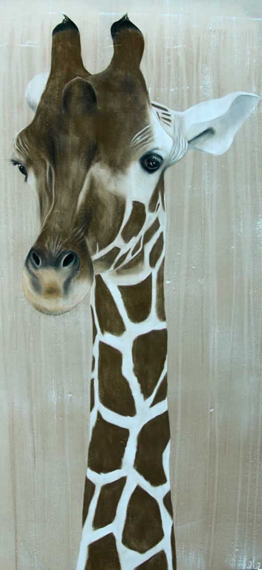 Girafe Girafe Thierry Bisch artiste peintre animaux tableau art  nature biodiversité conservation  