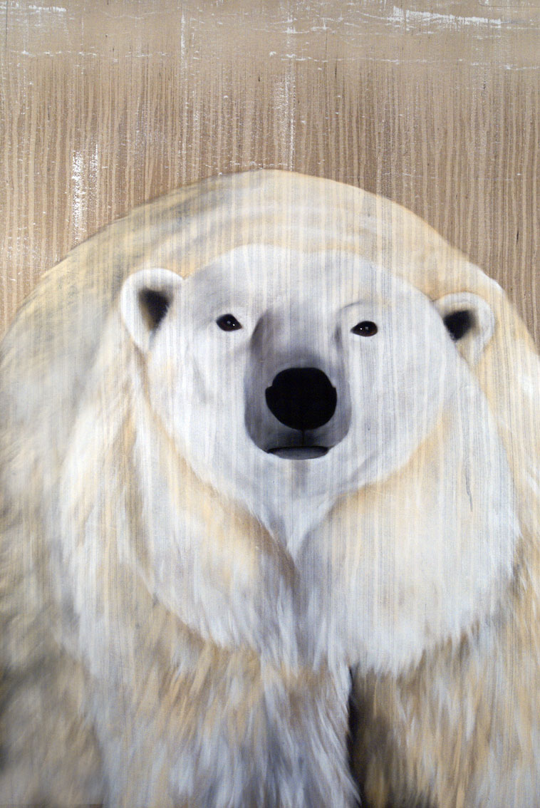 POLAR BEAR - 6 ours-blanc Thierry Bisch artiste peintre contemporain animaux tableau art  nature biodiversité conservation  