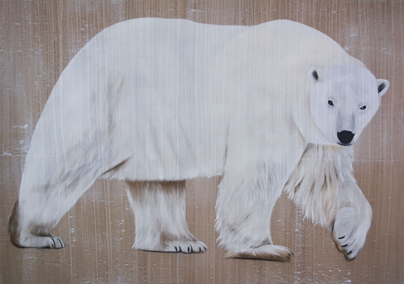 POLAR BEAR 17 peinture-animalière Thierry Bisch artiste peintre animaux tableau art  nature biodiversité conservation Monaco Prince-Albert Fondation-Prince-Albert-de-Monaco 