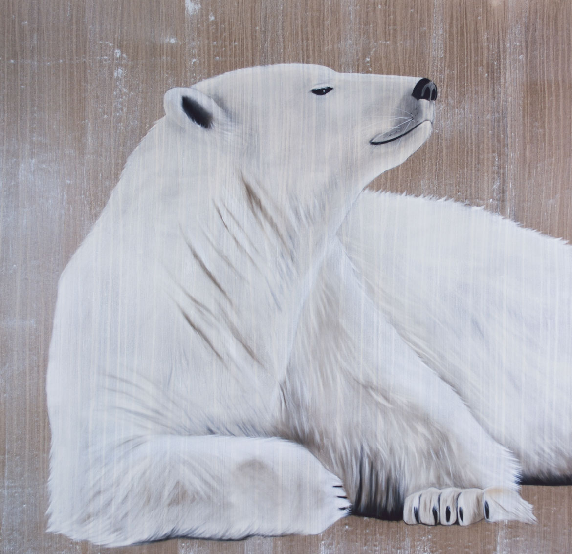 POLAR BEAR 18 peinture-animalière Thierry Bisch artiste peintre animaux tableau art  nature biodiversité conservation  