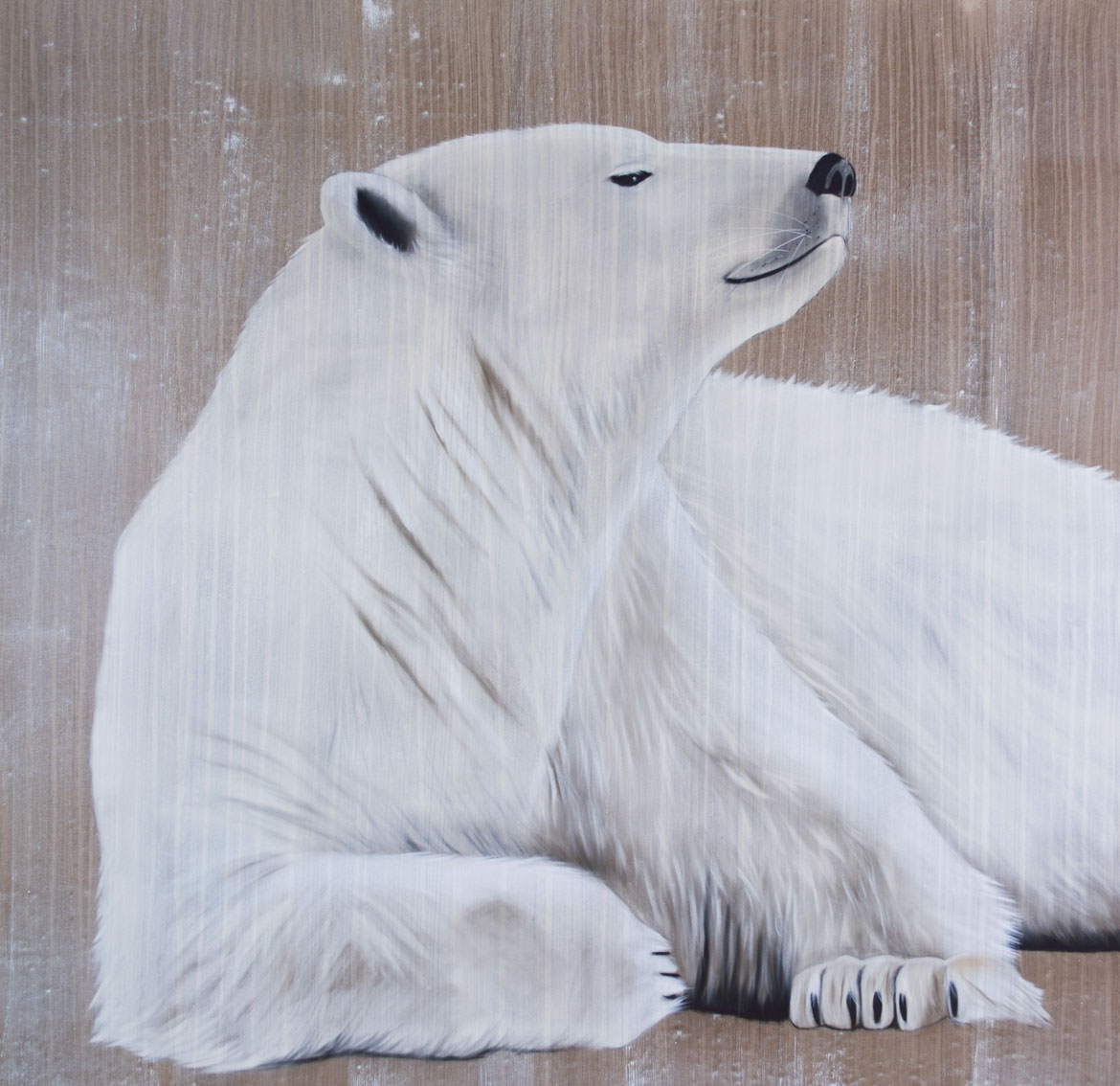 POLAR BEAR 18 peinture-animalière Thierry Bisch artiste peintre animaux tableau art  nature biodiversité conservation Monaco Prince-Albert Fondation-Prince-Albert-de-Monaco 