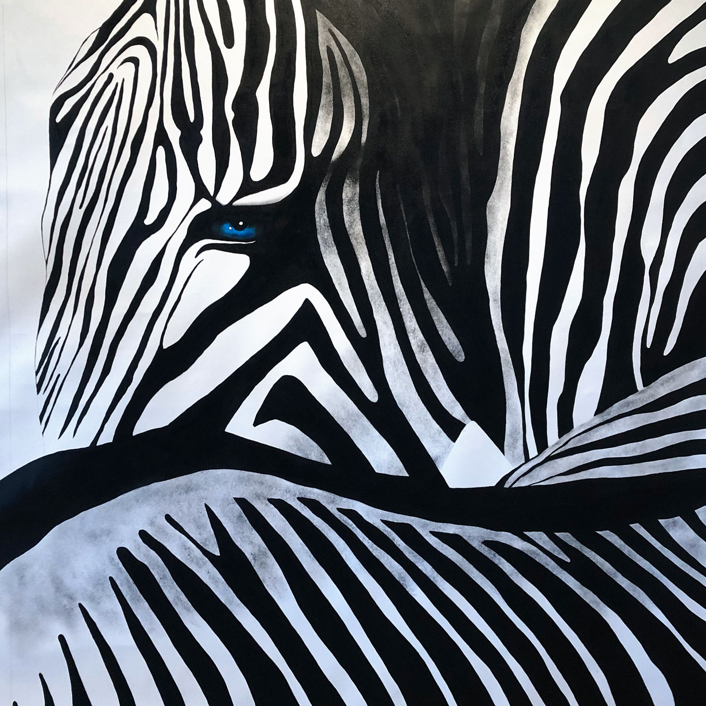 HARTMANN-ZEBRA- ZEBRE-ZEBRE-DE-HARTMANN Thierry Bisch artiste peintre animaux tableau art  nature biodiversité conservation  