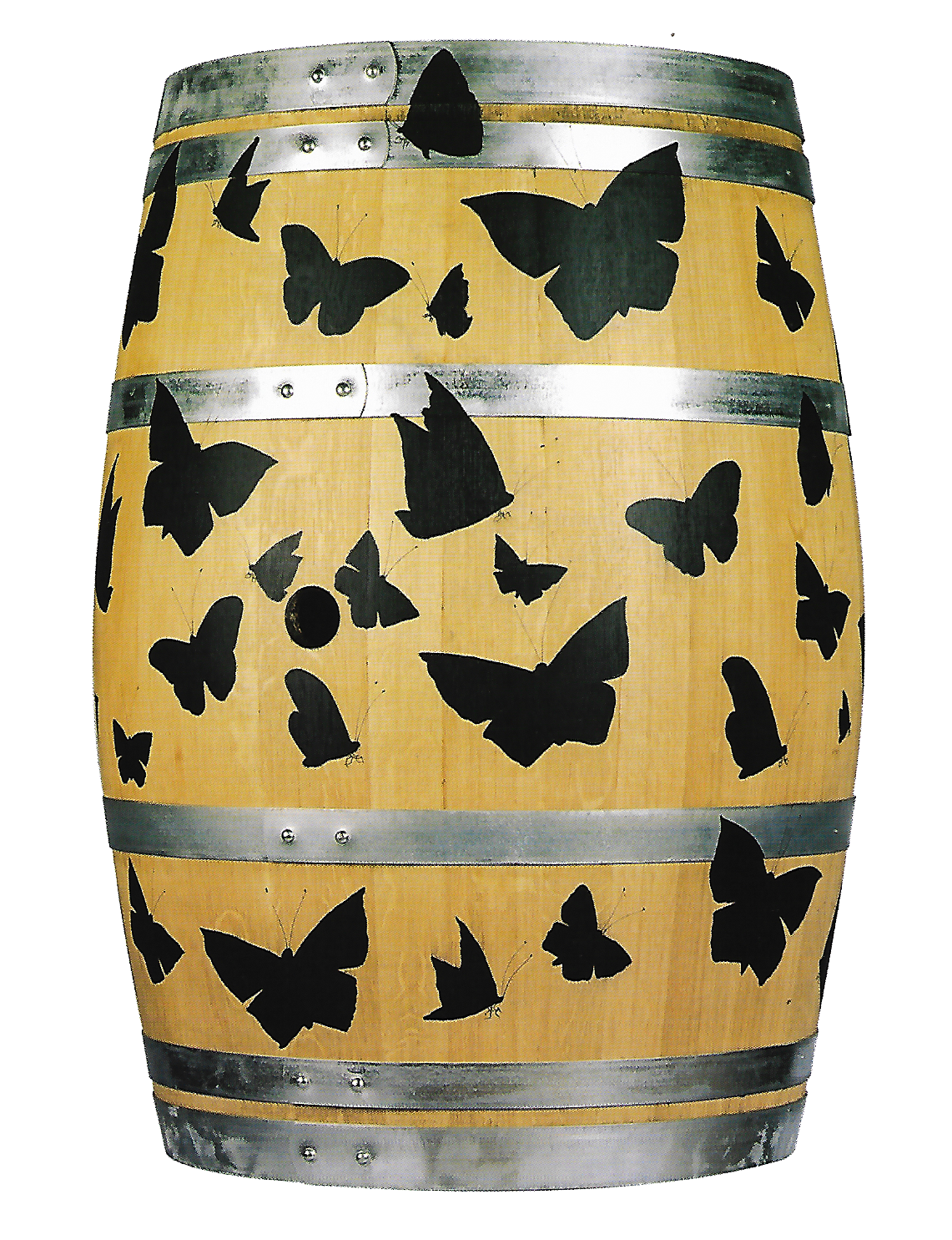 The-Wine-Spirit barrique-tonneau-papillons Thierry Bisch artiste peintre animaux tableau art  nature biodiversité conservation  