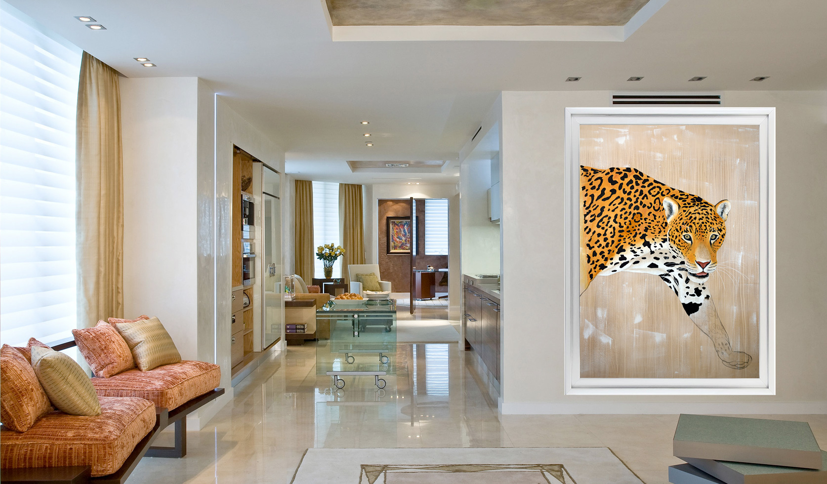JAGUAR jaguar-panthera-onca-panthère-déco-décoration-toile-imprimée-grand-format-bâche-luxe-haute-qualité Thierry Bisch artiste peintre animaux tableau art  nature biodiversité conservation  