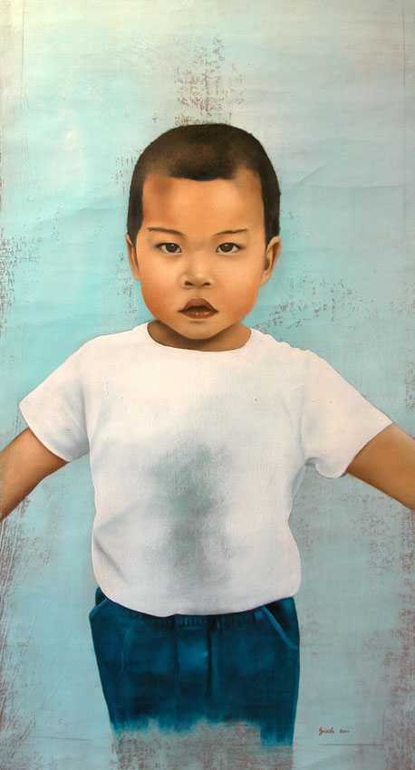 Fuad portrait Thierry Bisch artiste peintre animaux tableau art  nature biodiversité conservation Monaco Prince-Albert Fondation-Prince-Albert-de-Monaco 