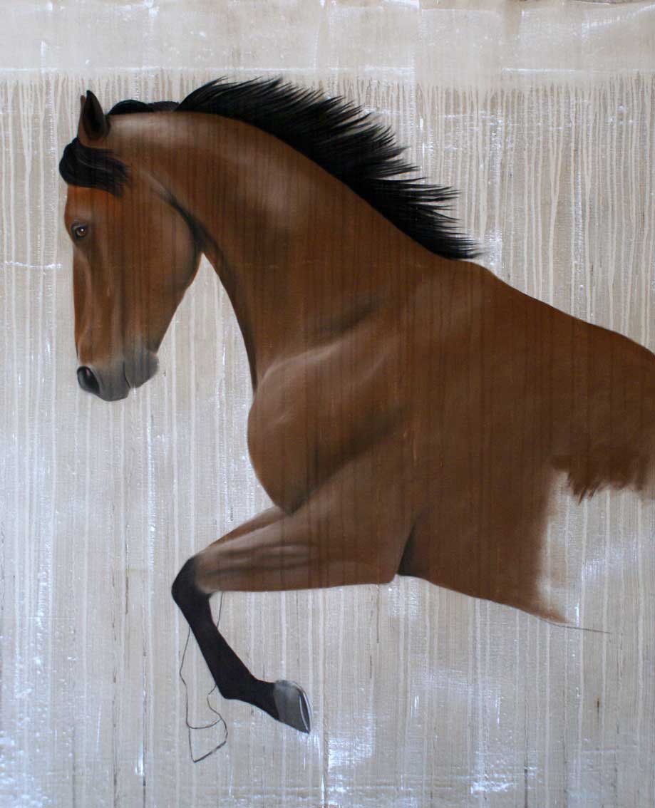 NEWMAC-01 cheval-Pur-sang-arabe Thierry Bisch artiste peintre animaux tableau art  nature biodiversité conservation  