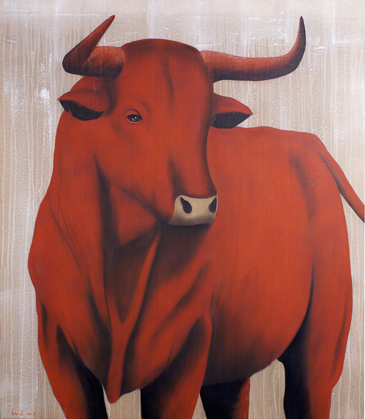 RED-BULL-04 peinture-animalière Thierry Bisch artiste peintre animaux tableau art  nature biodiversité conservation  