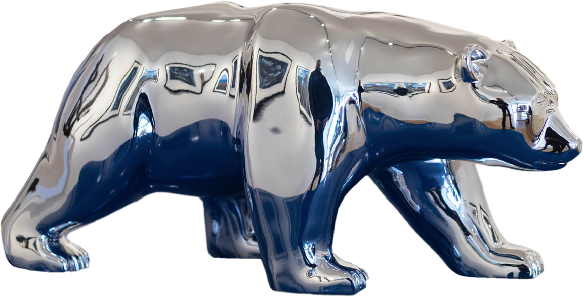 The-walking-Bear aluminium-cast-walking-bear Thierry Bisch Contemporary painter animals painting art  nature biodiversity conservation Monaco Prince-Albert Prince-Albert-of-Monaco 
