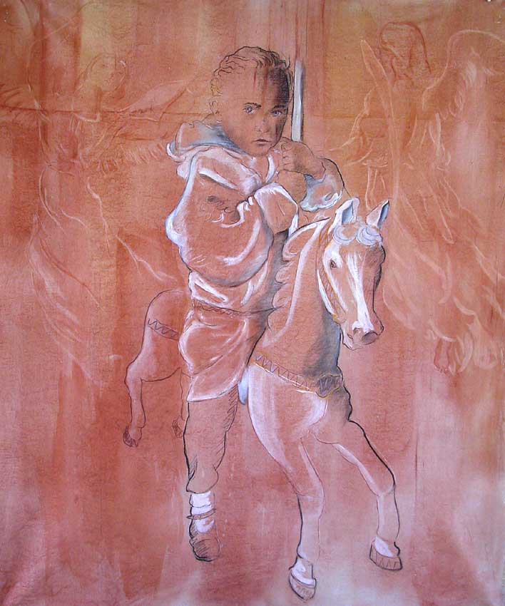 Manege Angel-ghost-carousel-appearence- Thierry Bisch Contemporary painter animals painting art  nature biodiversity conservation Monaco Prince-Albert Prince-Albert-of-Monaco 