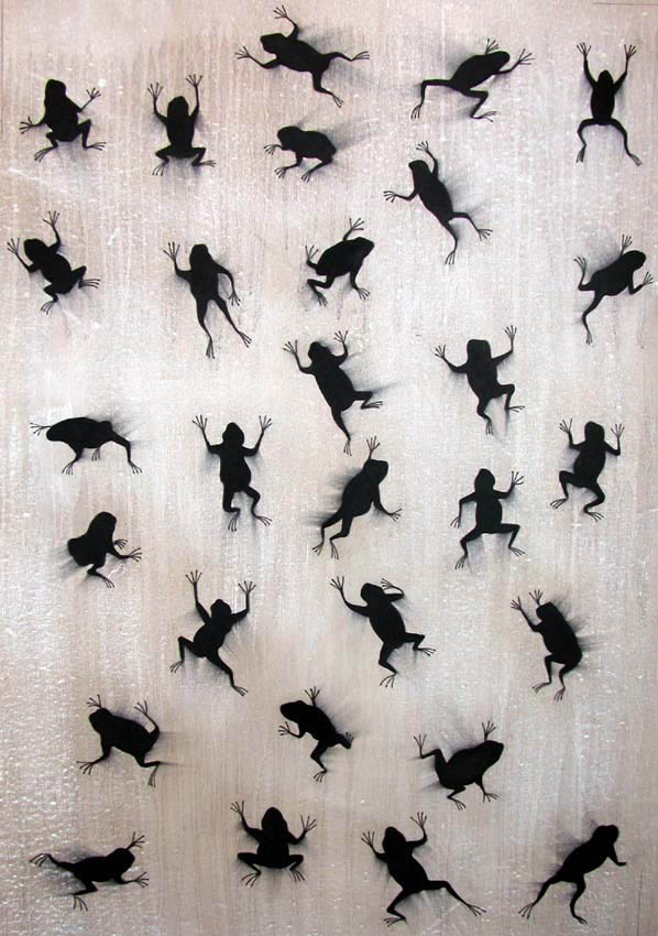 Rainettes frog Thierry Bisch Contemporary painter animals painting art  nature biodiversity conservation Monaco Prince-Albert Prince-Albert-of-Monaco 