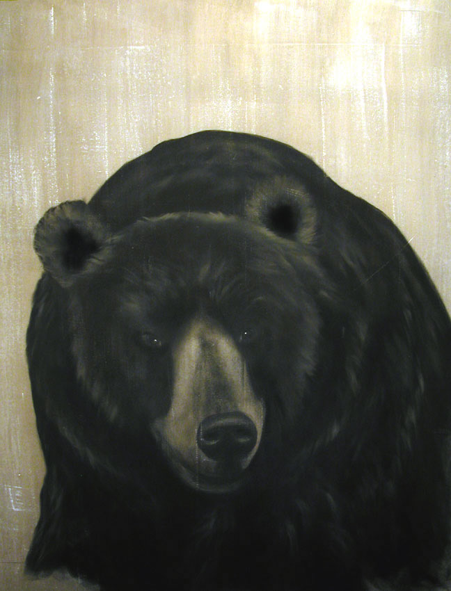 Kodiak bear Thierry Bisch Contemporary painter animals painting art  nature biodiversity conservation Monaco Prince-Albert Prince-Albert-of-Monaco 