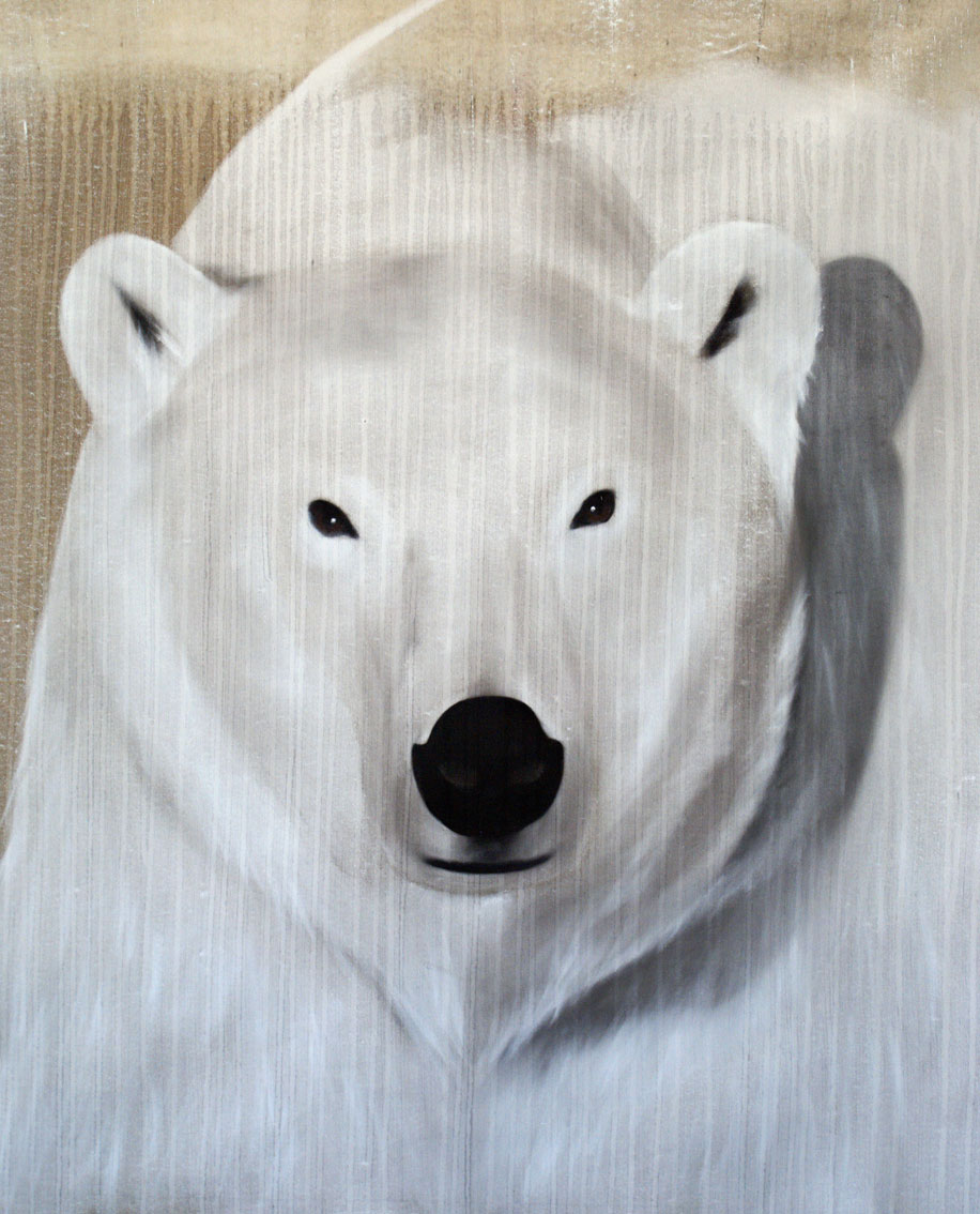 POLAR BEAR-2 POLAR-BEAR- Thierry Bisch Contemporary painter animals painting art decoration nature biodiversity conservation