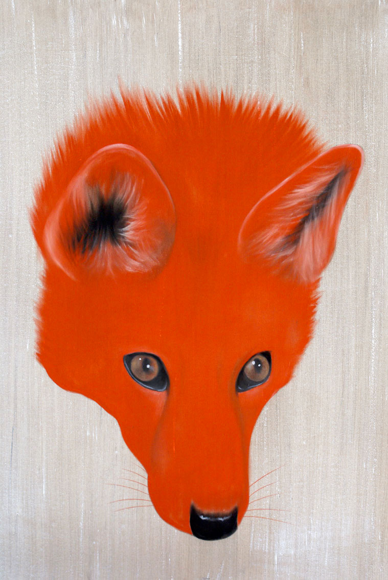 RED FOX FOX-RED-FOX Thierry Bisch Contemporary painter animals painting art  nature biodiversity conservation Monaco Prince-Albert Prince-Albert-of-Monaco 