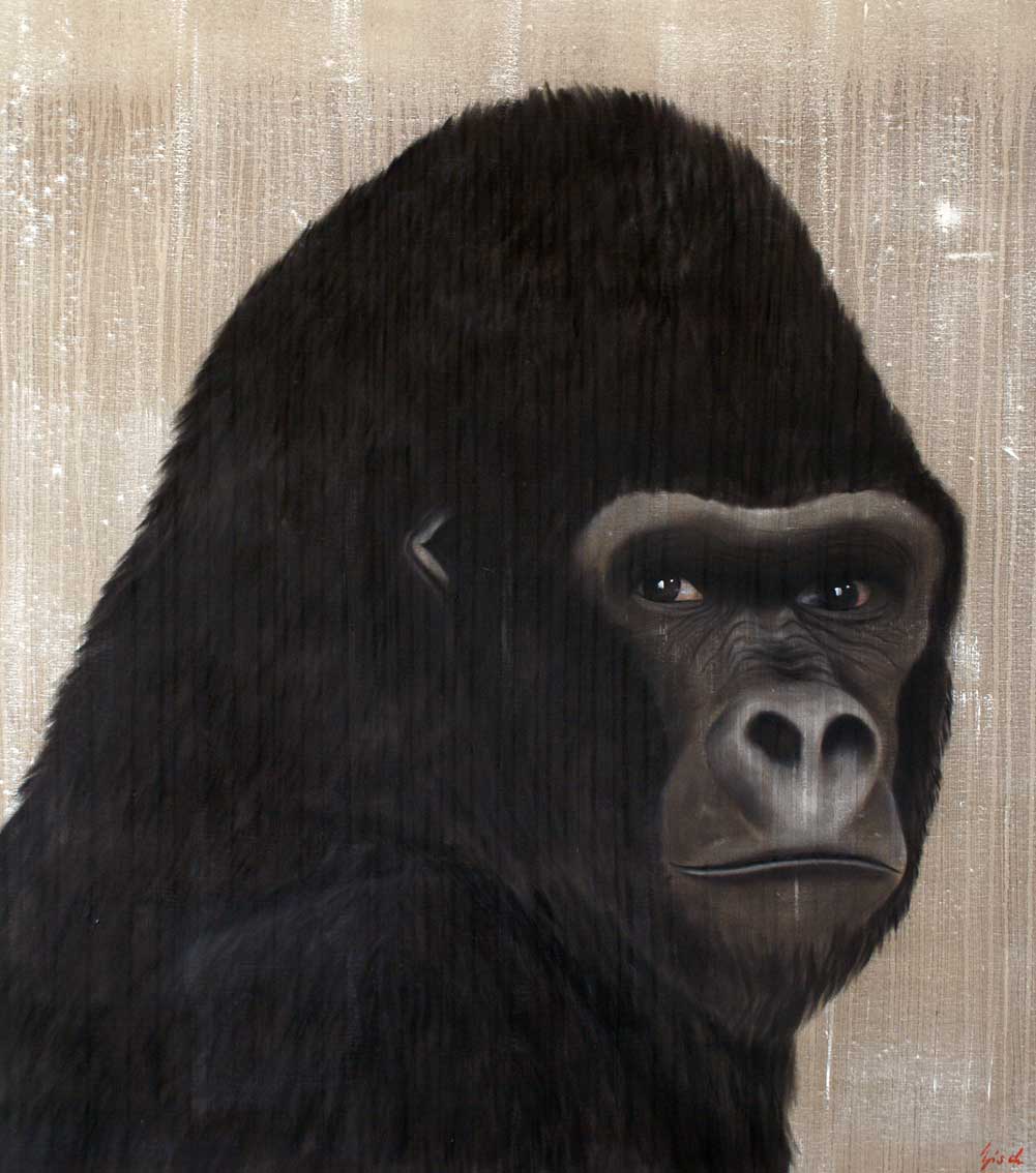 GORILLA - 6 gorilla-ape-monkey Thierry Bisch Contemporary painter animals painting art  nature biodiversity conservation Monaco Prince-Albert Prince-Albert-of-Monaco 
