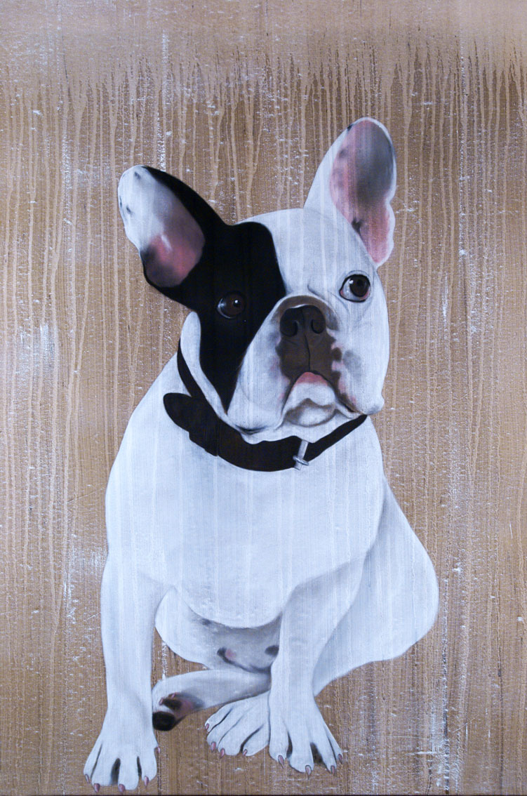 MR CUTE bulldog-french-frenchy-pet Thierry Bisch Contemporary painter animals painting art  nature biodiversity conservation Monaco Prince-Albert Prince-Albert-of-Monaco 