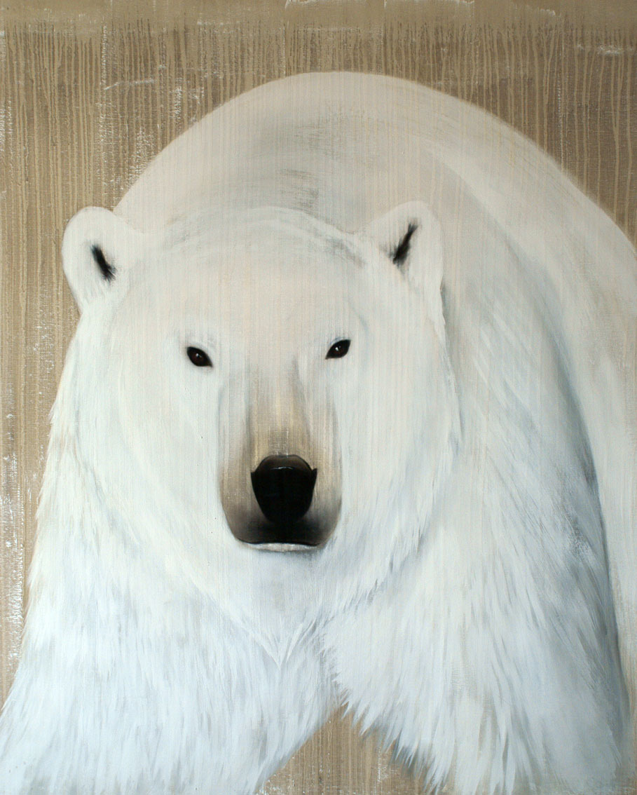 Ours polaire polar-bear Thierry Bisch Contemporary painter animals painting art  nature biodiversity conservation 