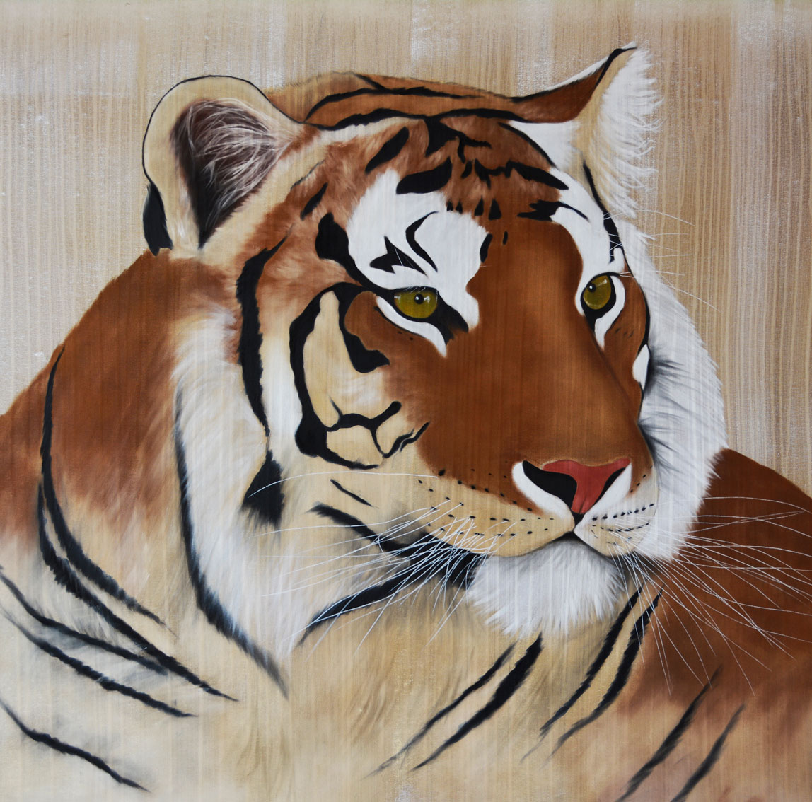 TIGER-3 tiger Thierry Bisch Contemporary painter animals painting art  nature biodiversity conservation Monaco Prince-Albert Prince-Albert-of-Monaco 