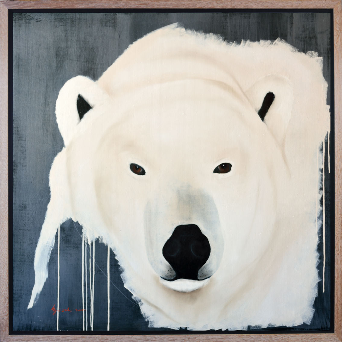 POLAR BEAR 16 animal-painting Thierry Bisch Contemporary painter animals painting art  nature biodiversity conservation Monaco Prince-Albert Prince-Albert-of-Monaco 