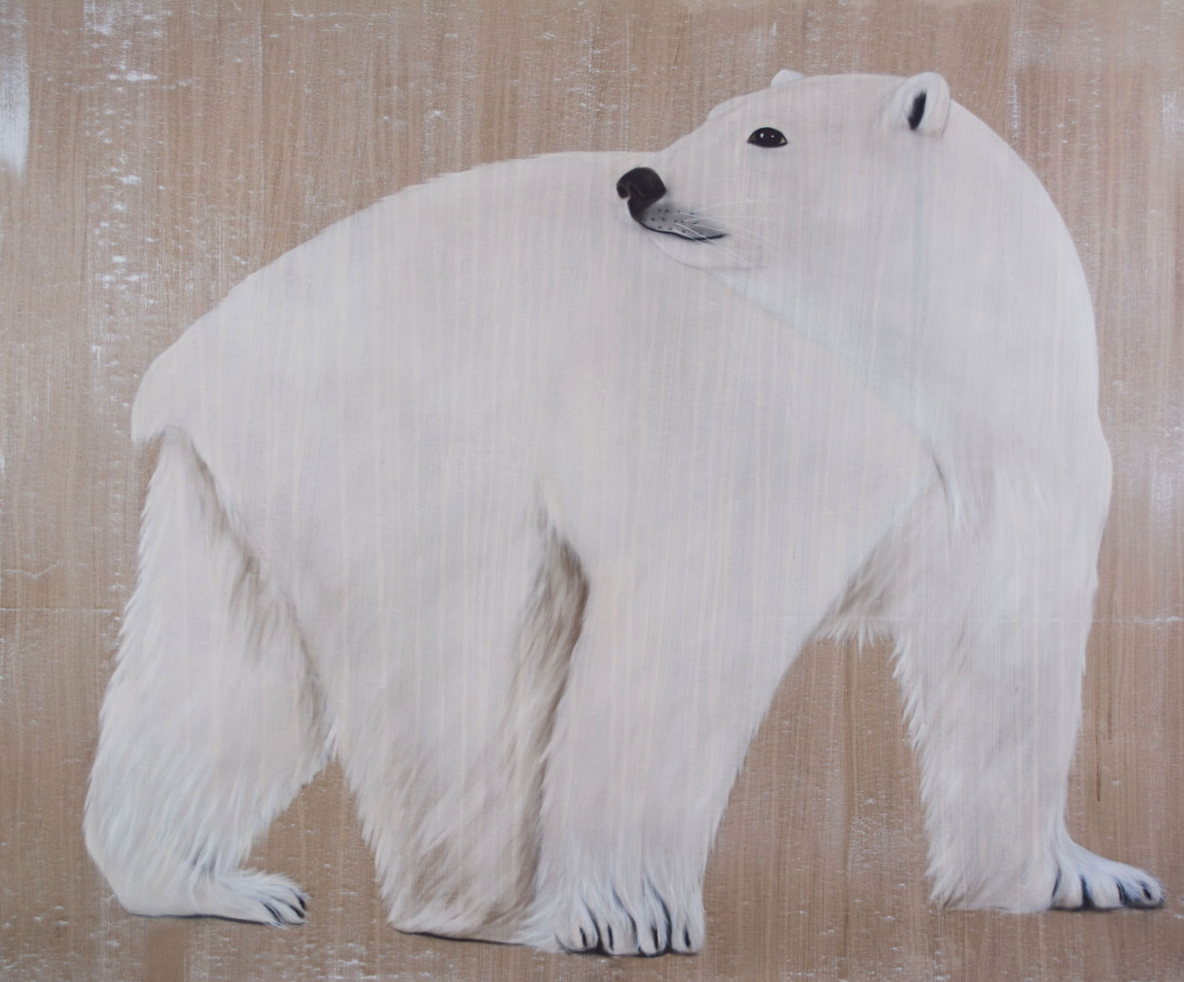 POLAR BEAR 19 animal-painting Thierry Bisch Contemporary painter animals painting art  nature biodiversity conservation Monaco Prince-Albert Prince-Albert-of-Monaco 