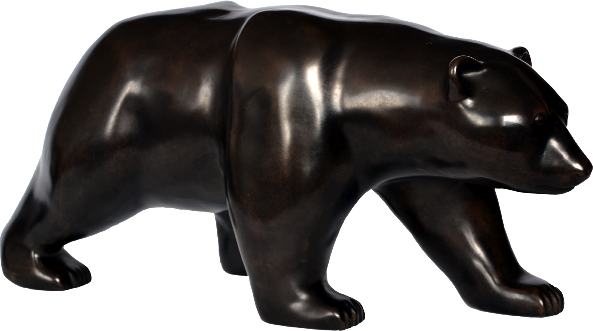 The-walking-Bear bear-bronze-lost-wax-walking Thierry Bisch Contemporary painter animals painting art  nature biodiversity conservation Monaco Prince-Albert Prince-Albert-of-Monaco 