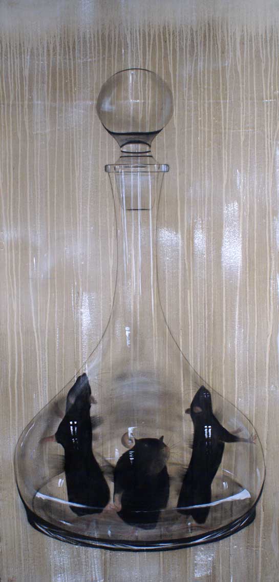 Rats Carafe-rat Thierry Bisch Contemporary painter animals painting art  nature biodiversity conservation Monaco Prince-Albert Prince-Albert-of-Monaco 