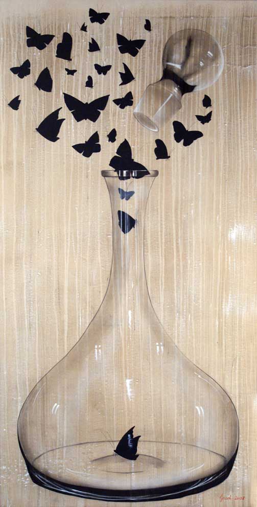 TWS-B Carafe-butterfly Thierry Bisch Contemporary painter animals painting art  nature biodiversity conservation 